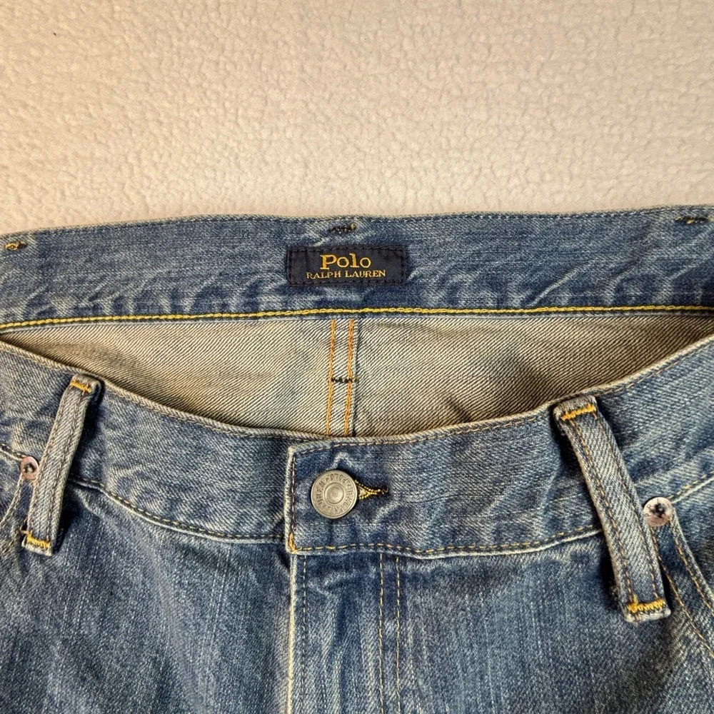 Polo Ralph Lauren Mens Straight Leg Jeans Medium Wash Denim Blue 40x30